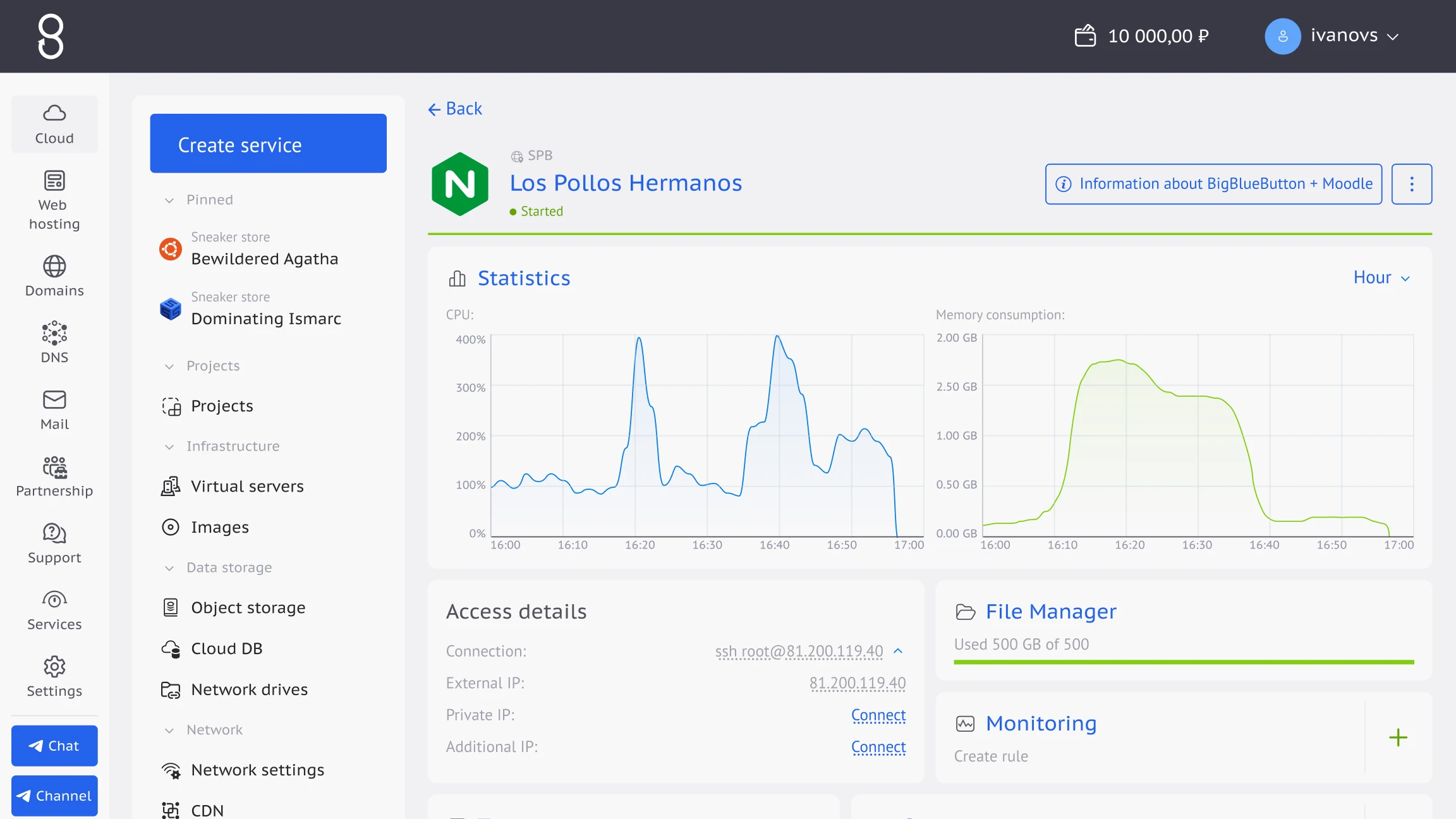 Beget Cloud Infrastructure <br>Control Panel
