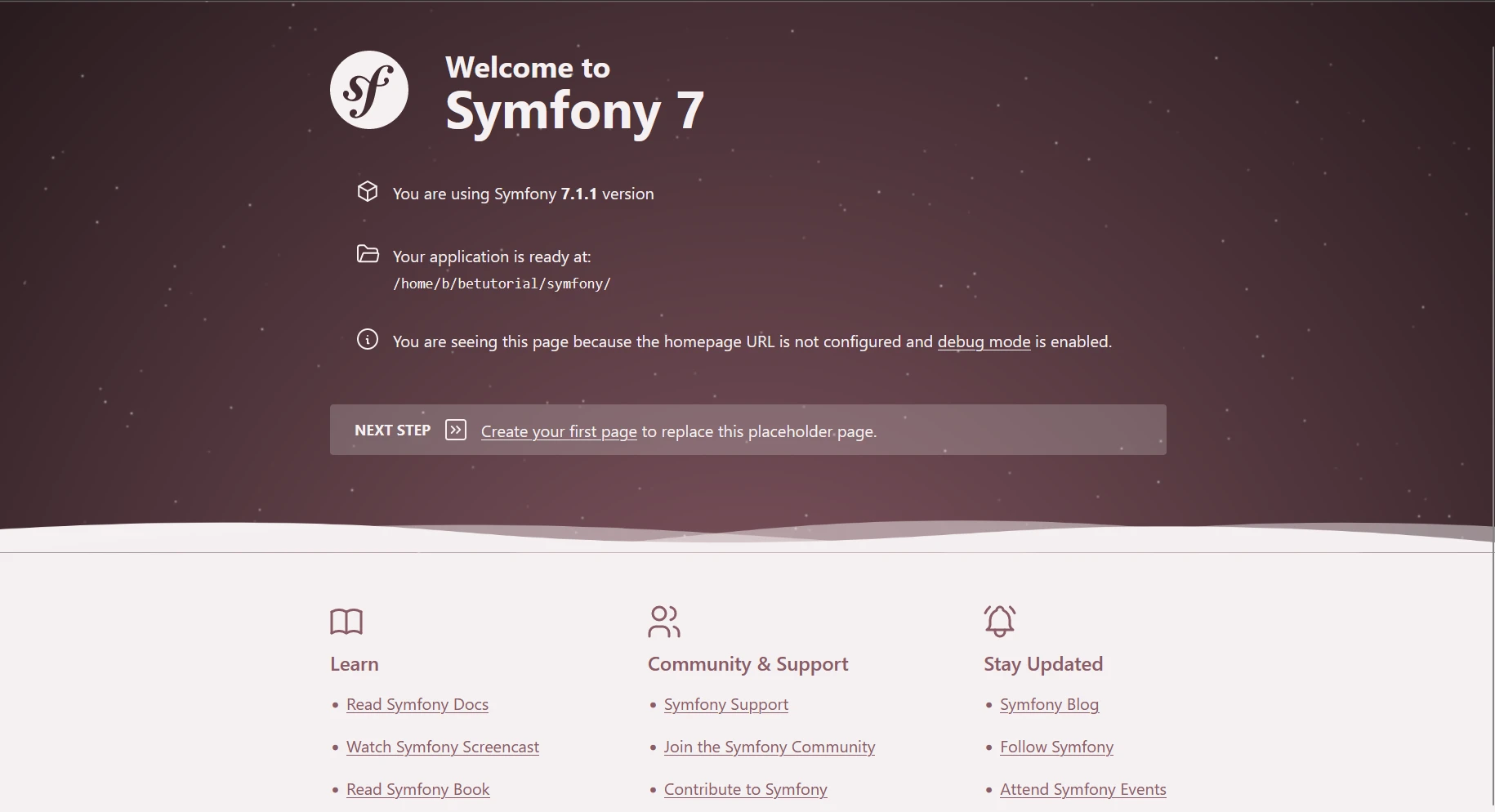 welcome to symfony 7