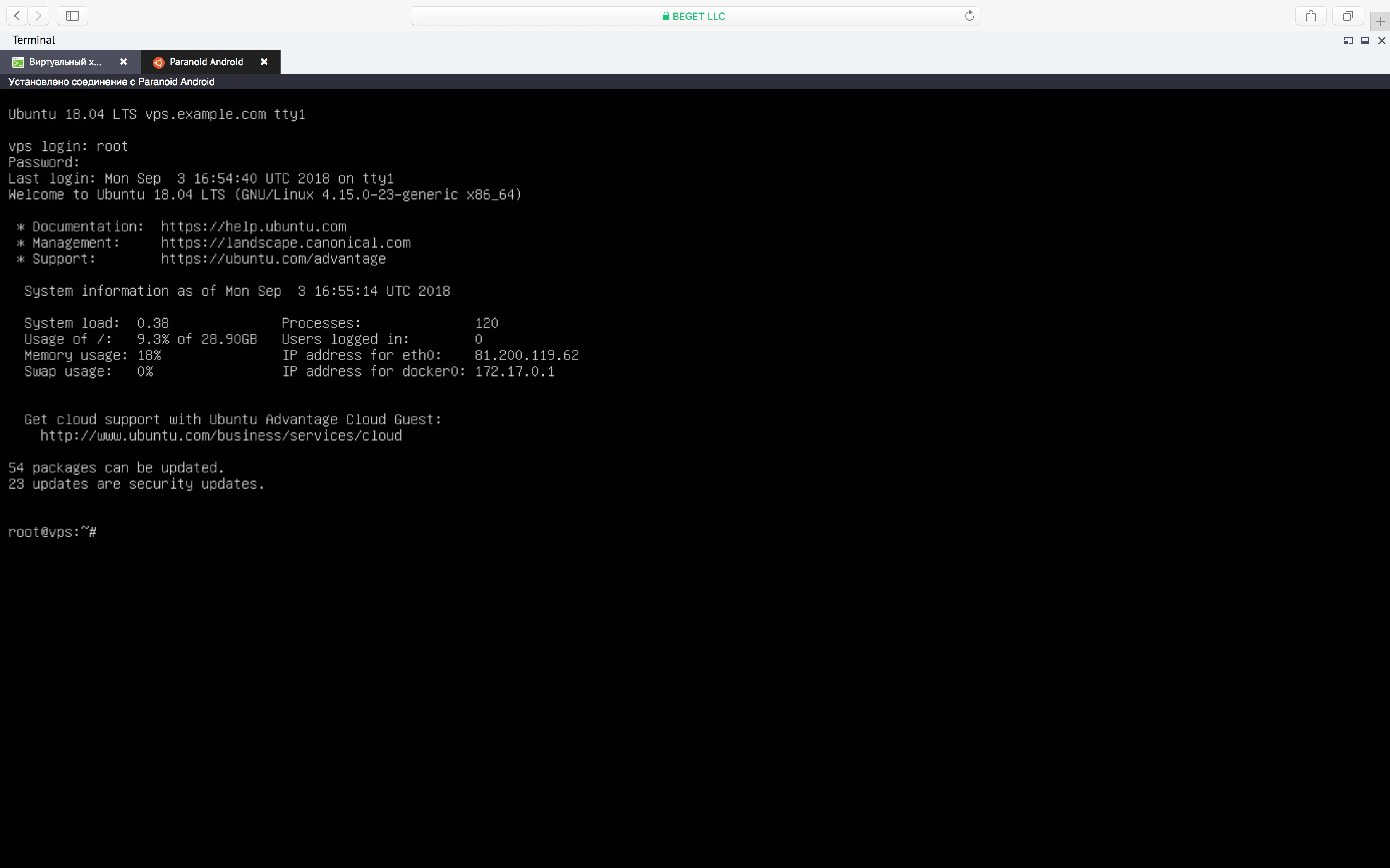 терминал  Бегет