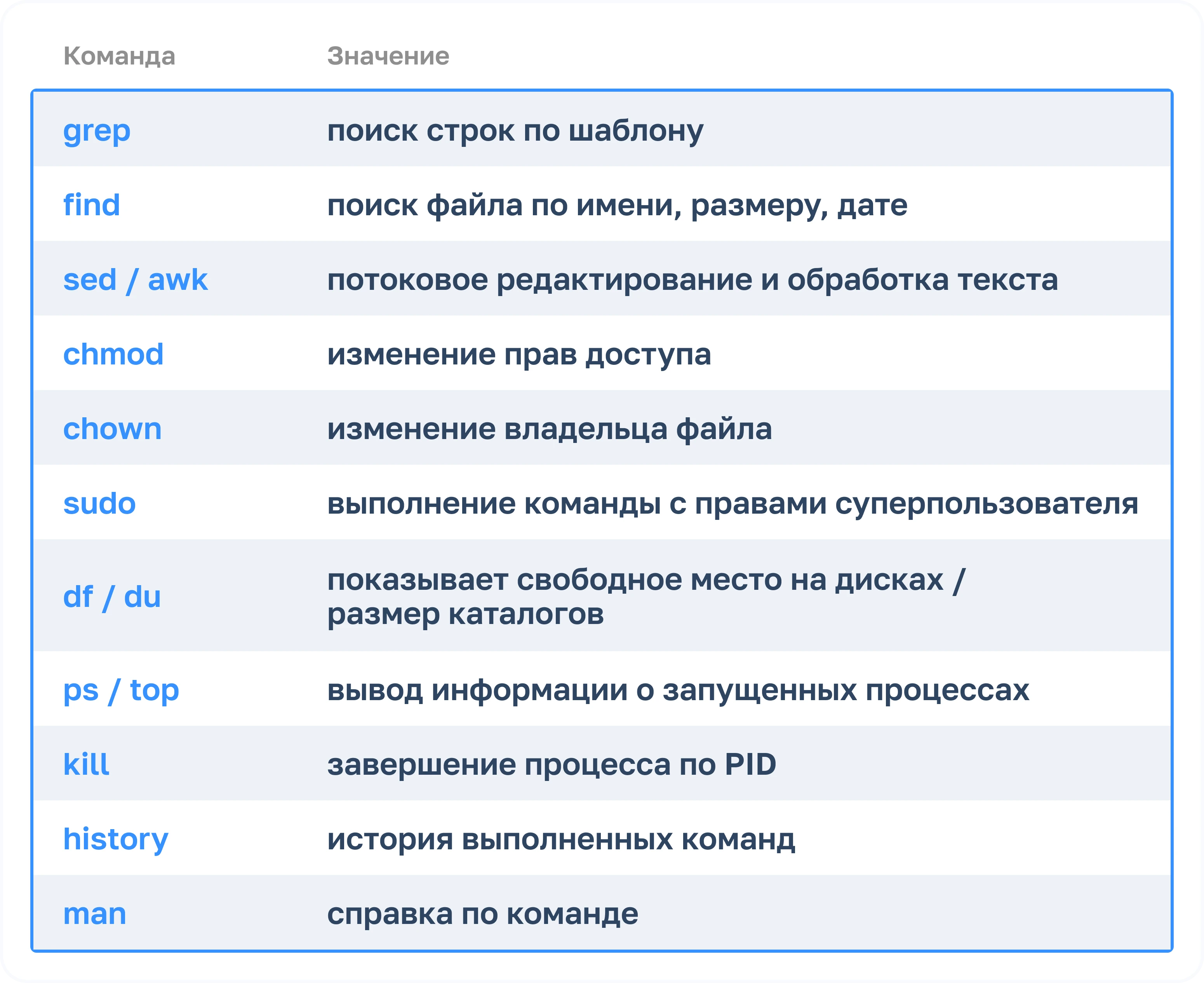 Основные команды Bash