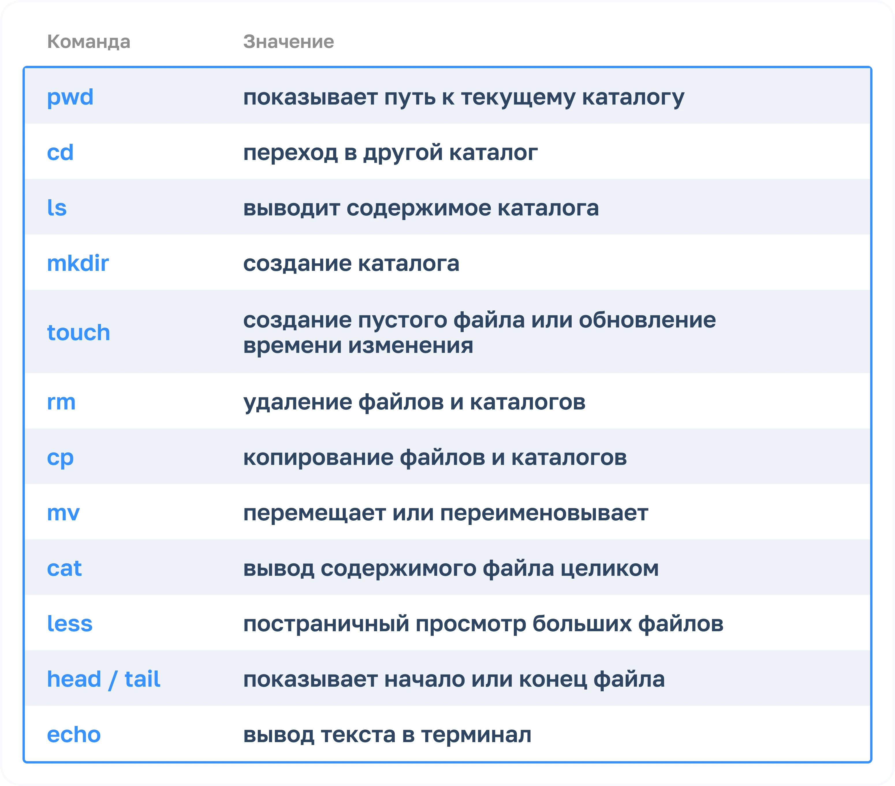Основные команды Bash