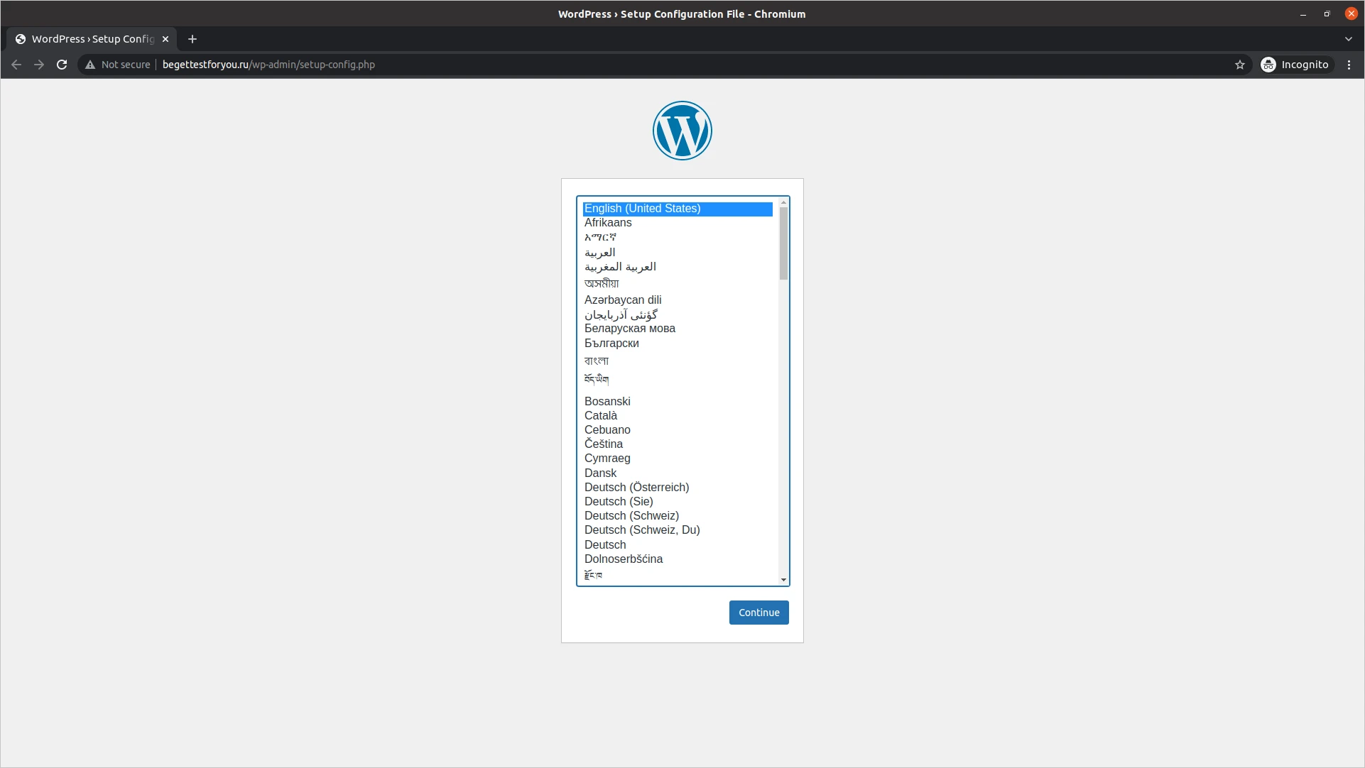 Установщик WordPress