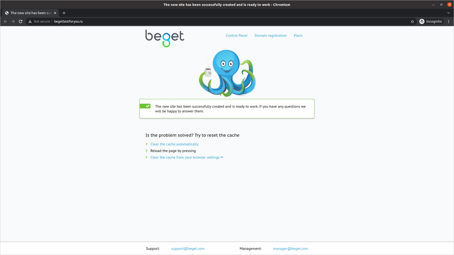 Заглушка на сайте