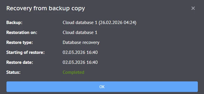 restoring a copy