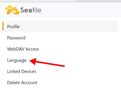 seafile смена языка