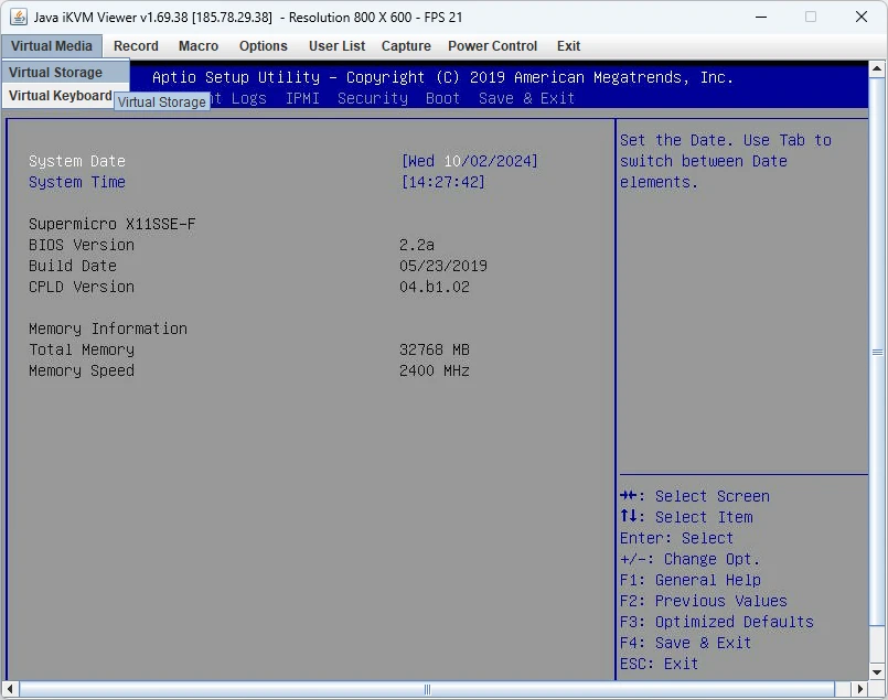 сервер биос