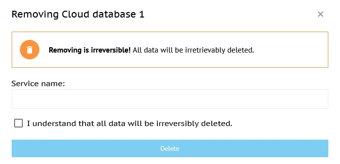 Deleting a database