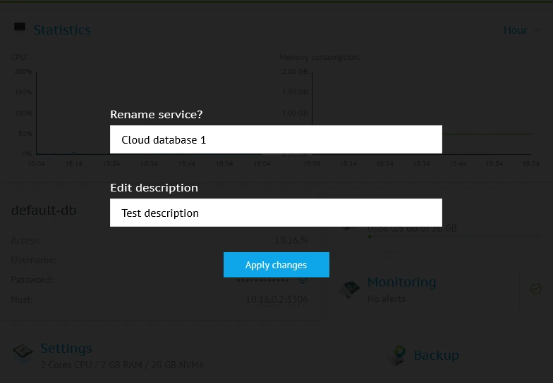 Server rename window