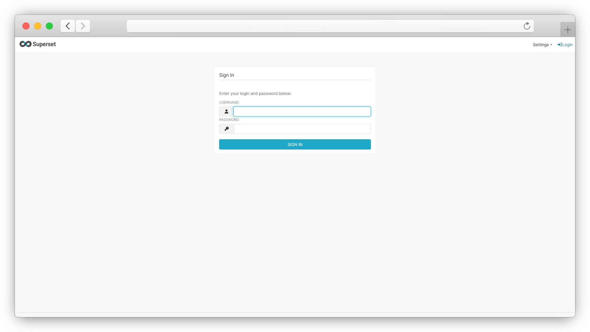 Superset Airflow login